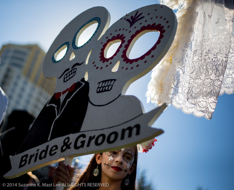 Bride and Groom, celebrations, costume, Day of the Dead, Florida < United States < North America, Fort Lauderdale, Frida Kahlo, HOLIDAY, South Florida, wedding
